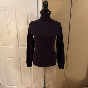 New Ralph Lauren Blue Label Cashmere Turtleneck Sweater - Deep Purple L